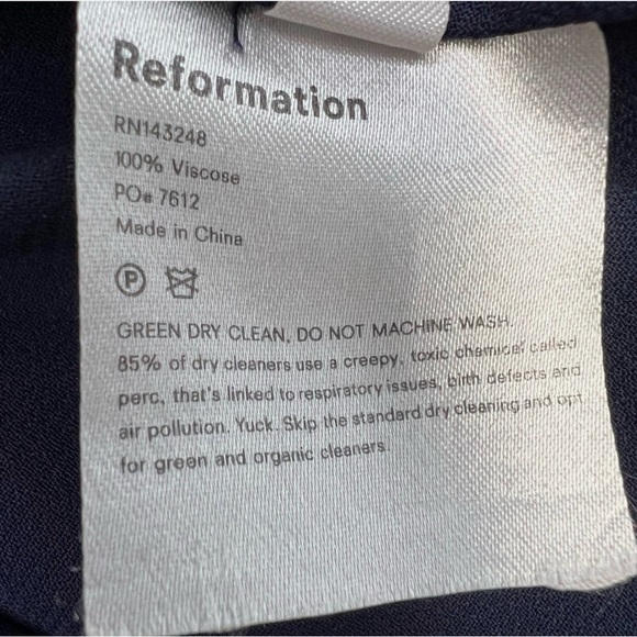 Reformation Peppermint Navy Wrap Maxi Dress NWOT - Picture 8 of 8